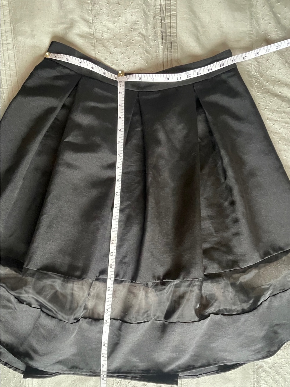 Zara Black Pleated A-Line Skirt with Sheer Panel size 12 - Picture 9 of 10